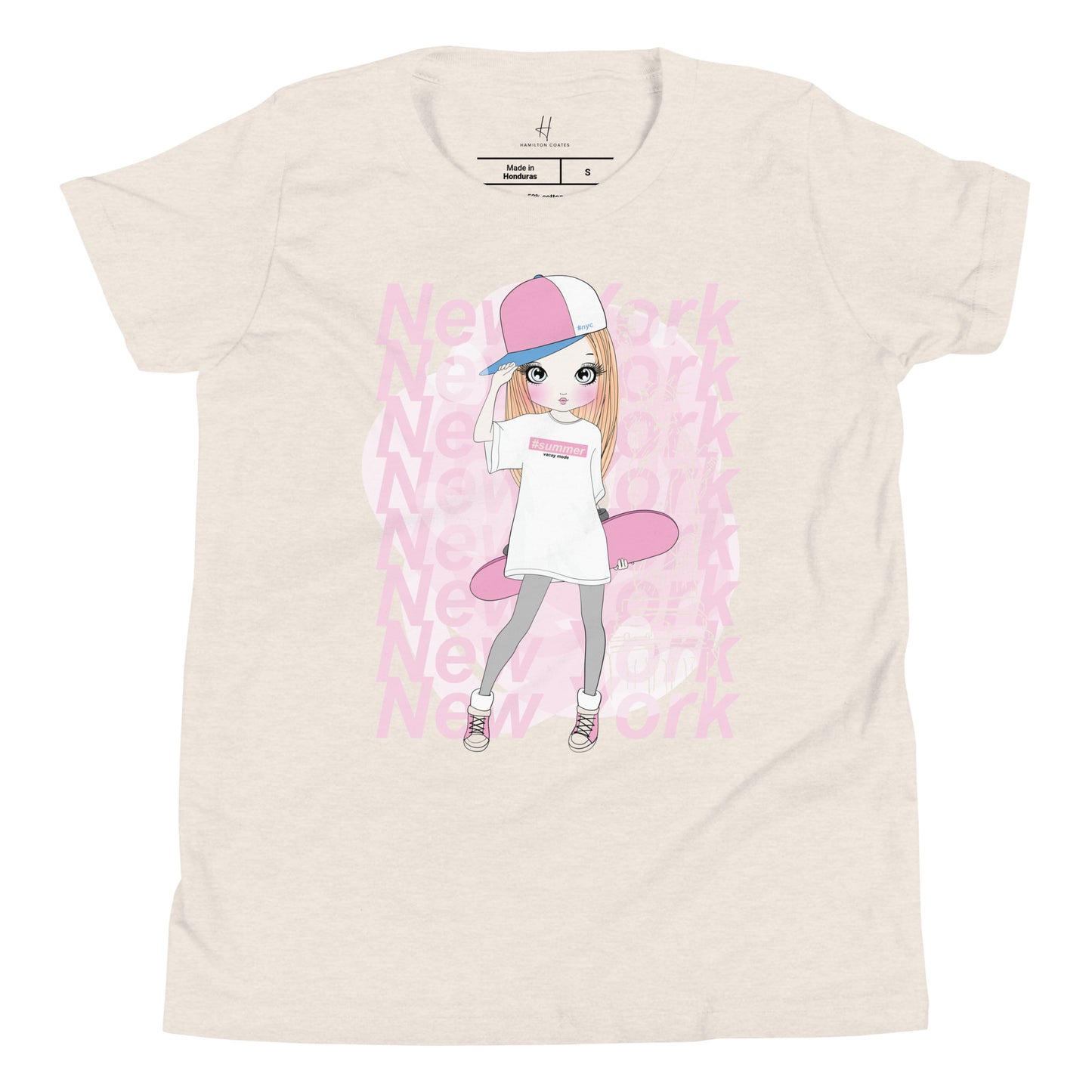 Youth Short Sleeve T-Shirt - New York Skater Girl