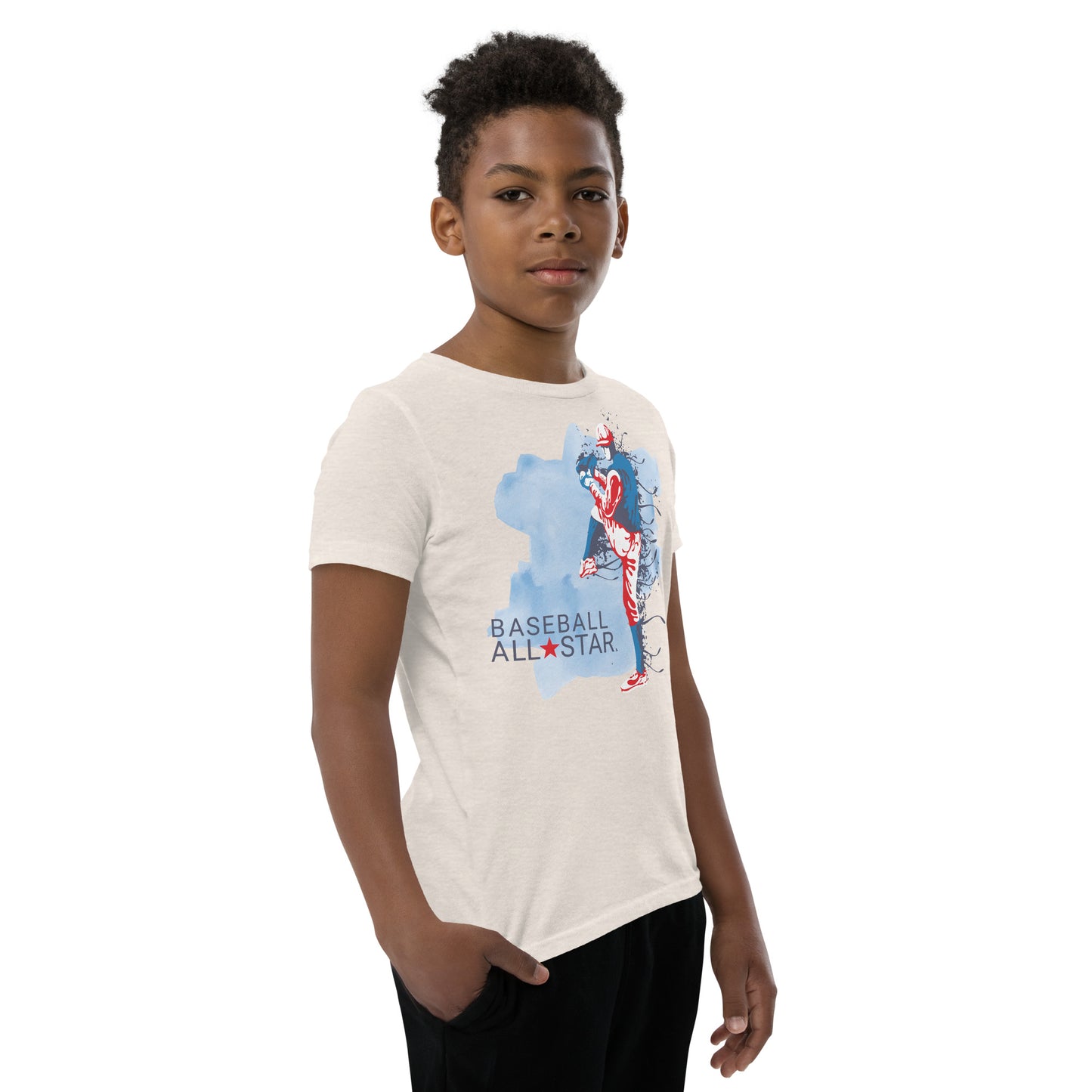 Youth Short Sleeve T-Shirt - Baseball All Star Pitcher