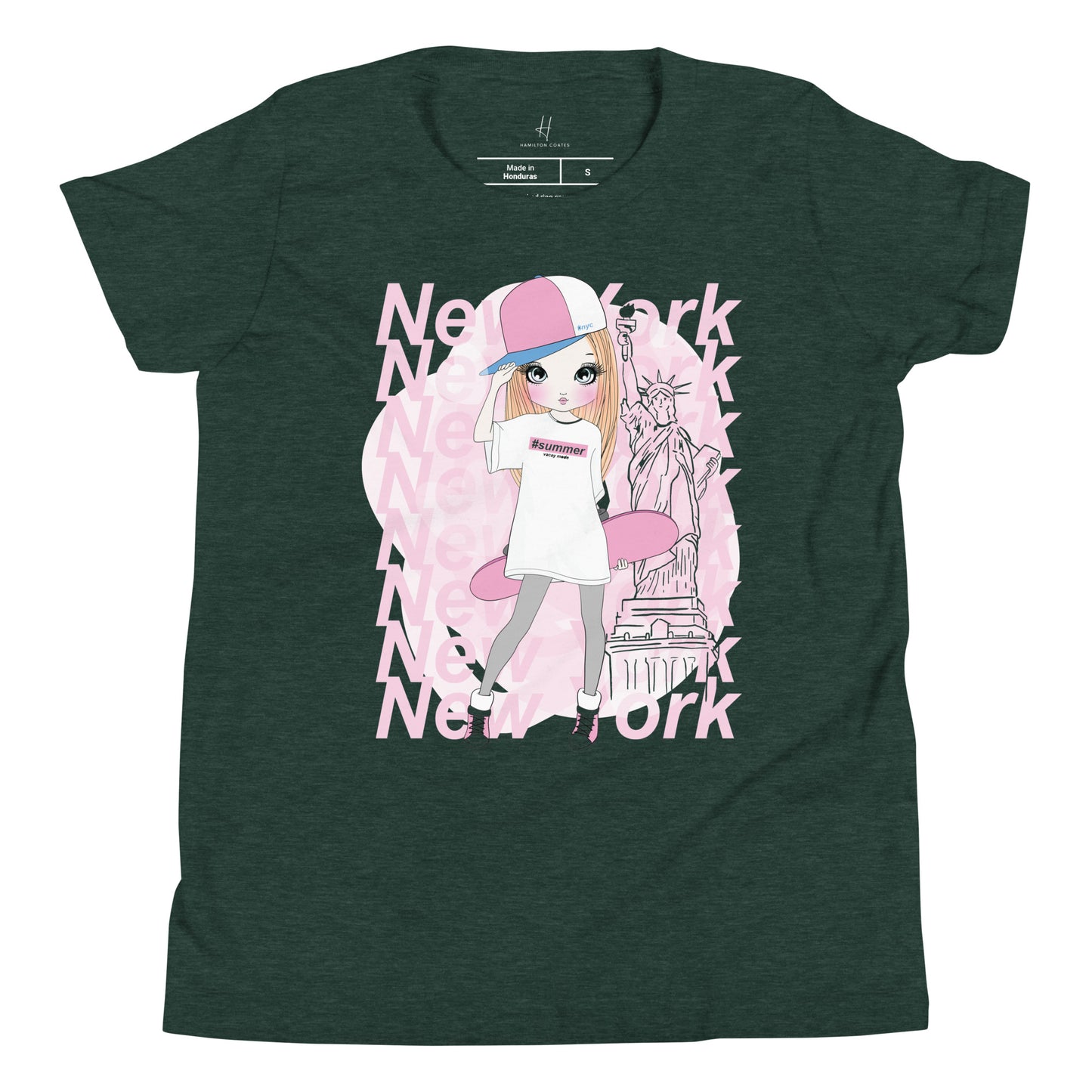 Youth Short Sleeve T-Shirt - New York Skater Girl