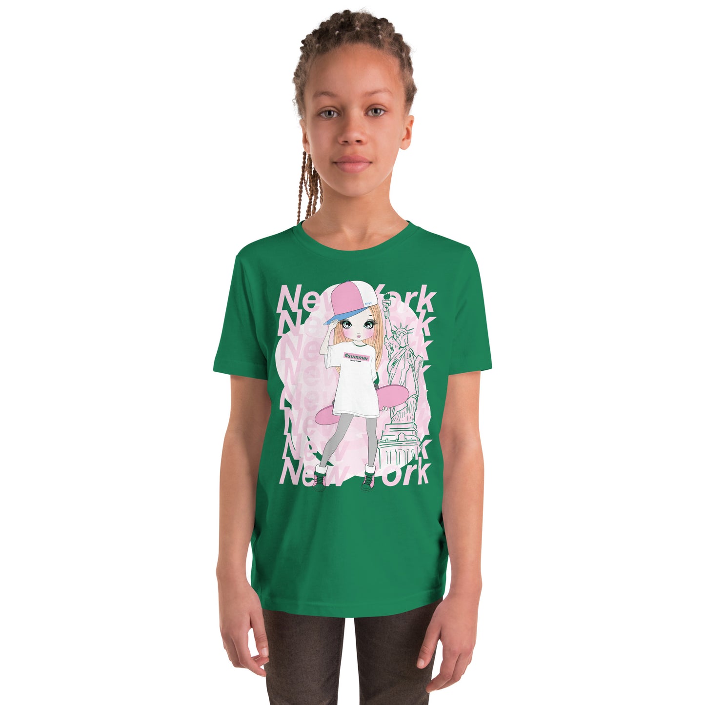 Youth Short Sleeve T-Shirt - New York Skater Girl