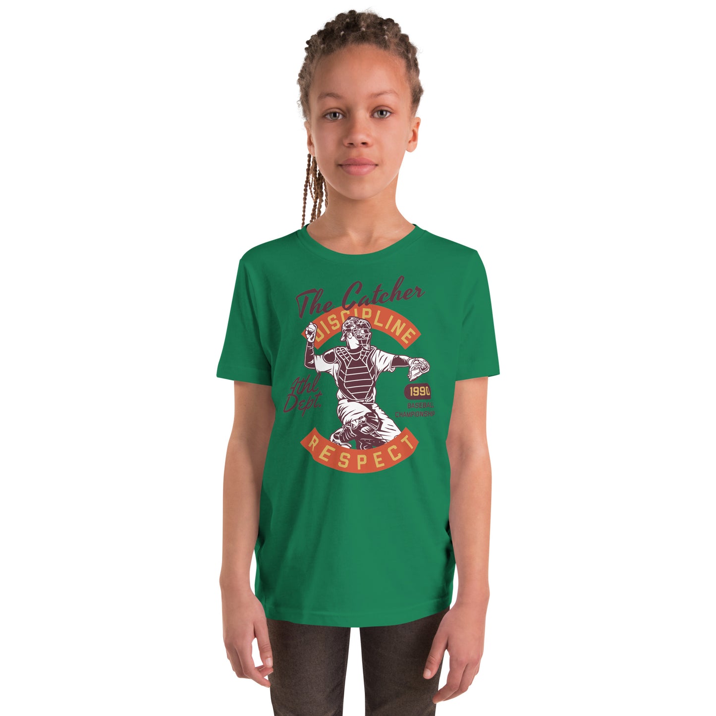 Youth Short Sleeve T-Shirt - Baseball catcher