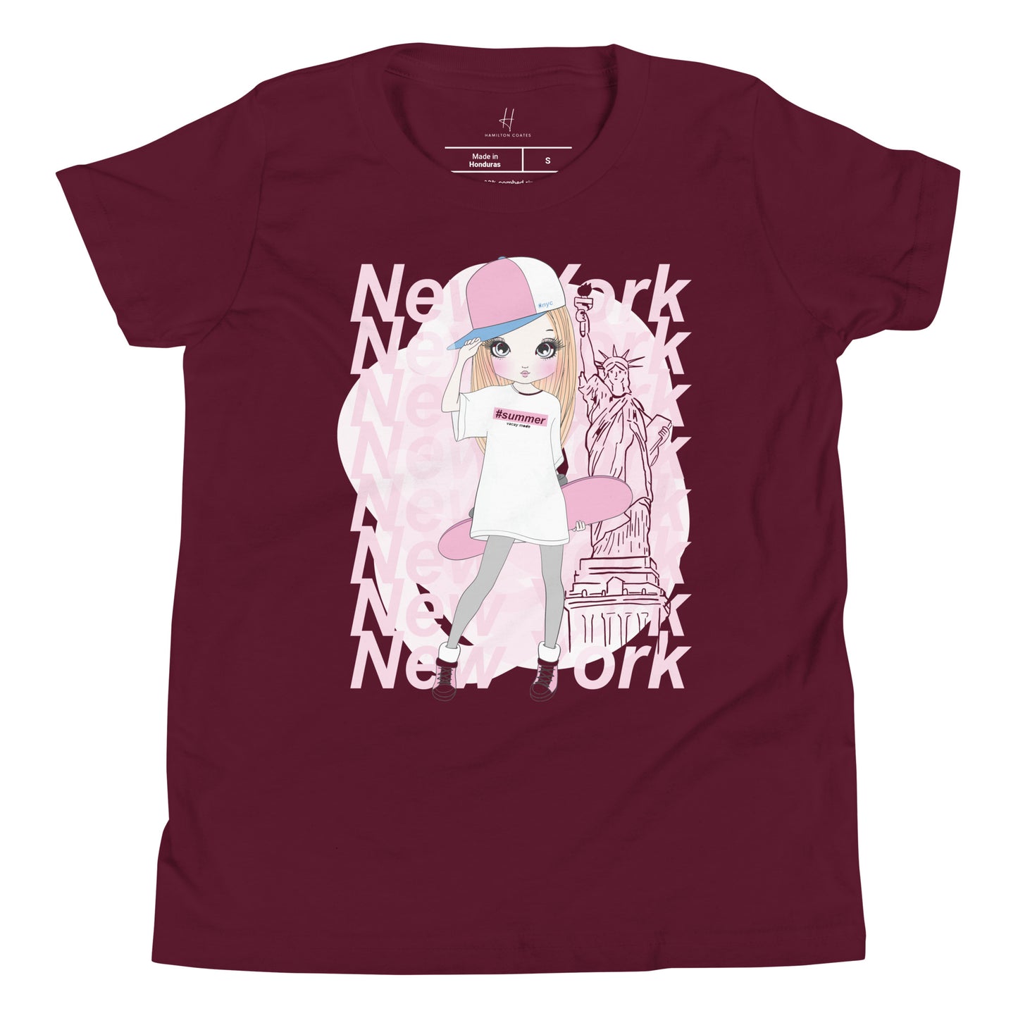 Youth Short Sleeve T-Shirt - New York Skater Girl