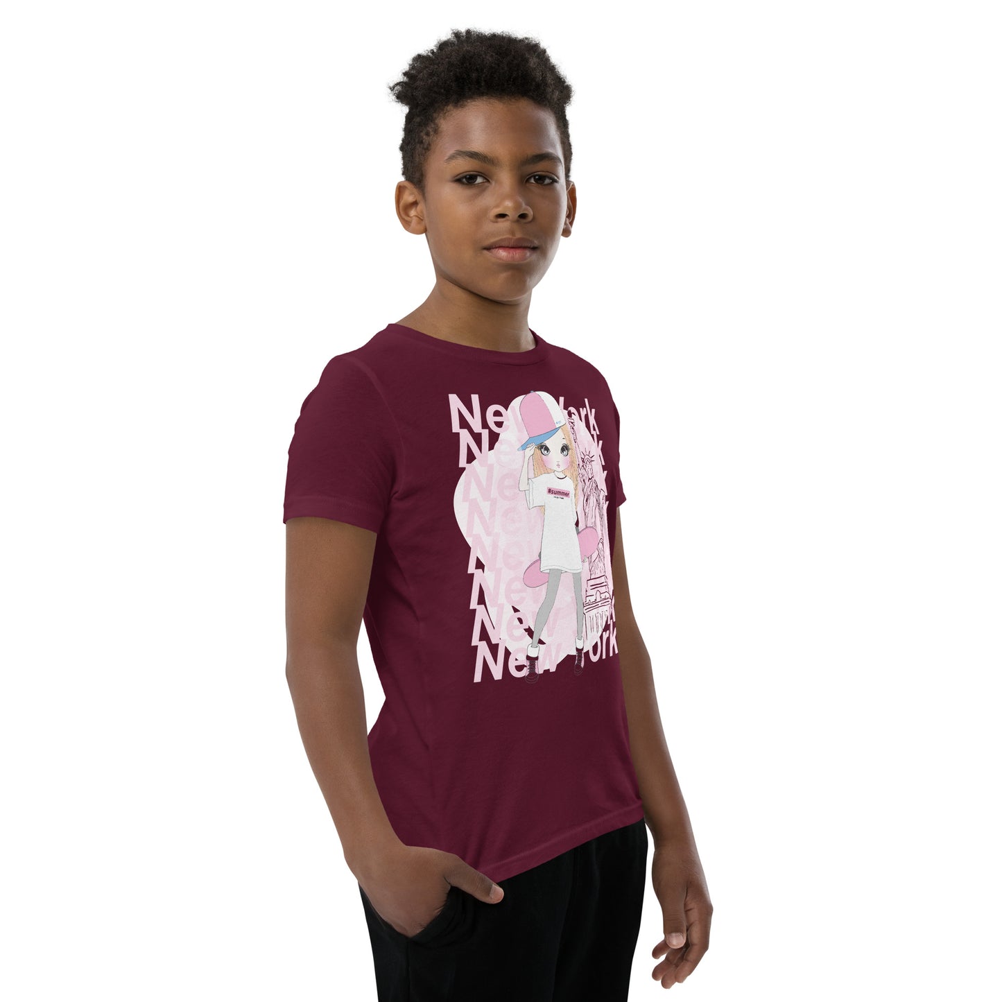 Youth Short Sleeve T-Shirt - New York Skater Girl
