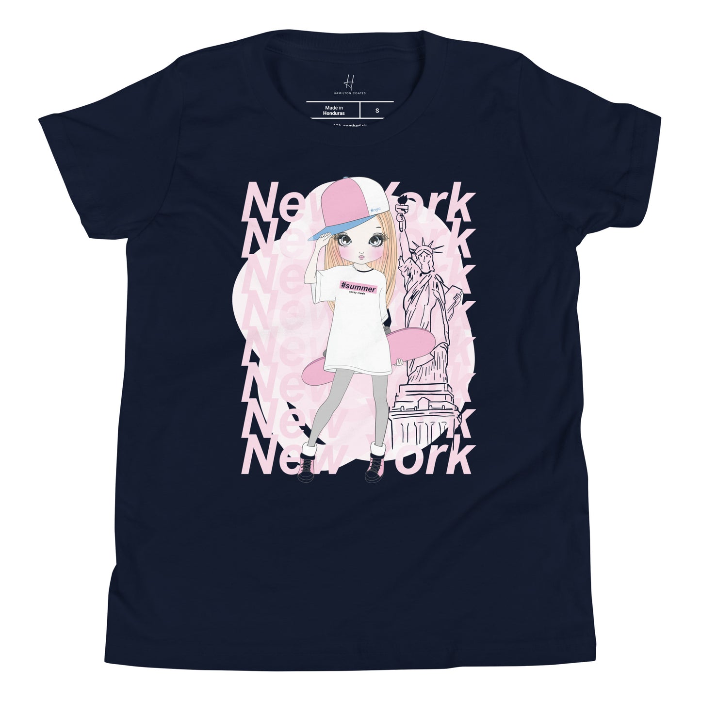 Youth Short Sleeve T-Shirt - New York Skater Girl