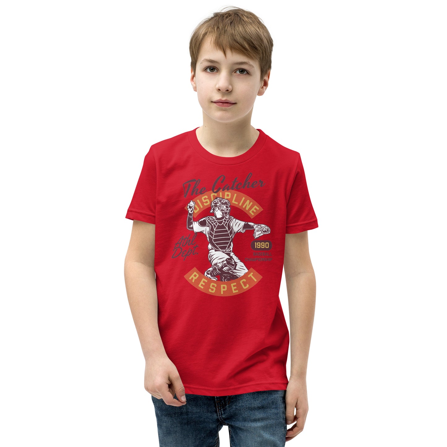 Youth Short Sleeve T-Shirt - Baseball catcher