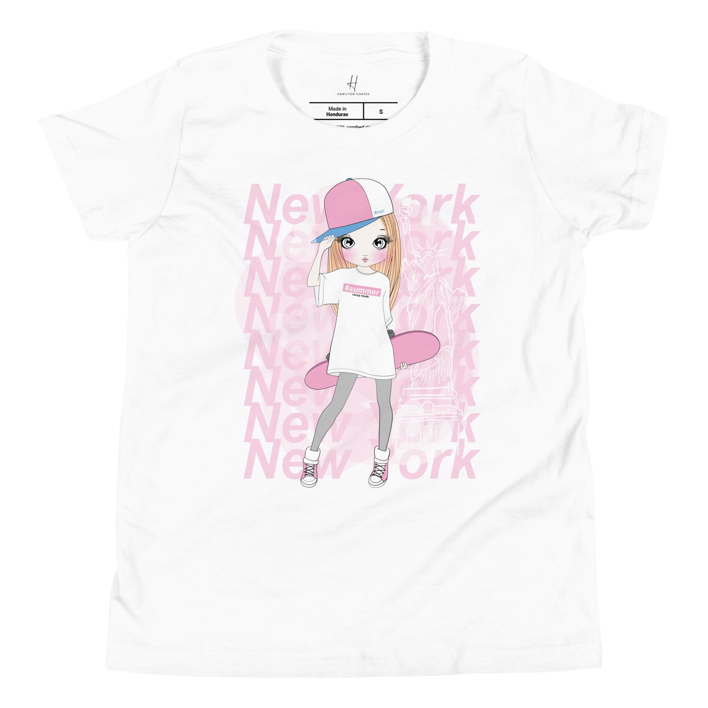 Youth Short Sleeve T-Shirt - New York Skater Girl