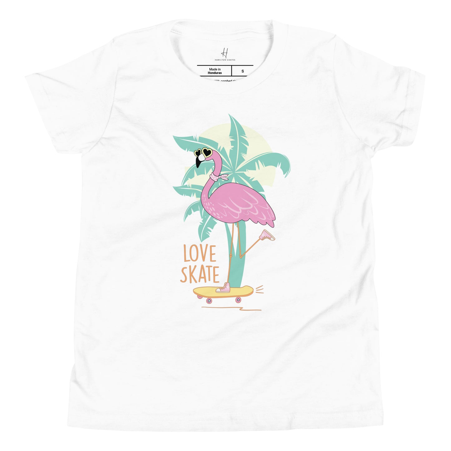 Kurzarm-T-Shirt für Jugendliche – Skateboarding Flamingo