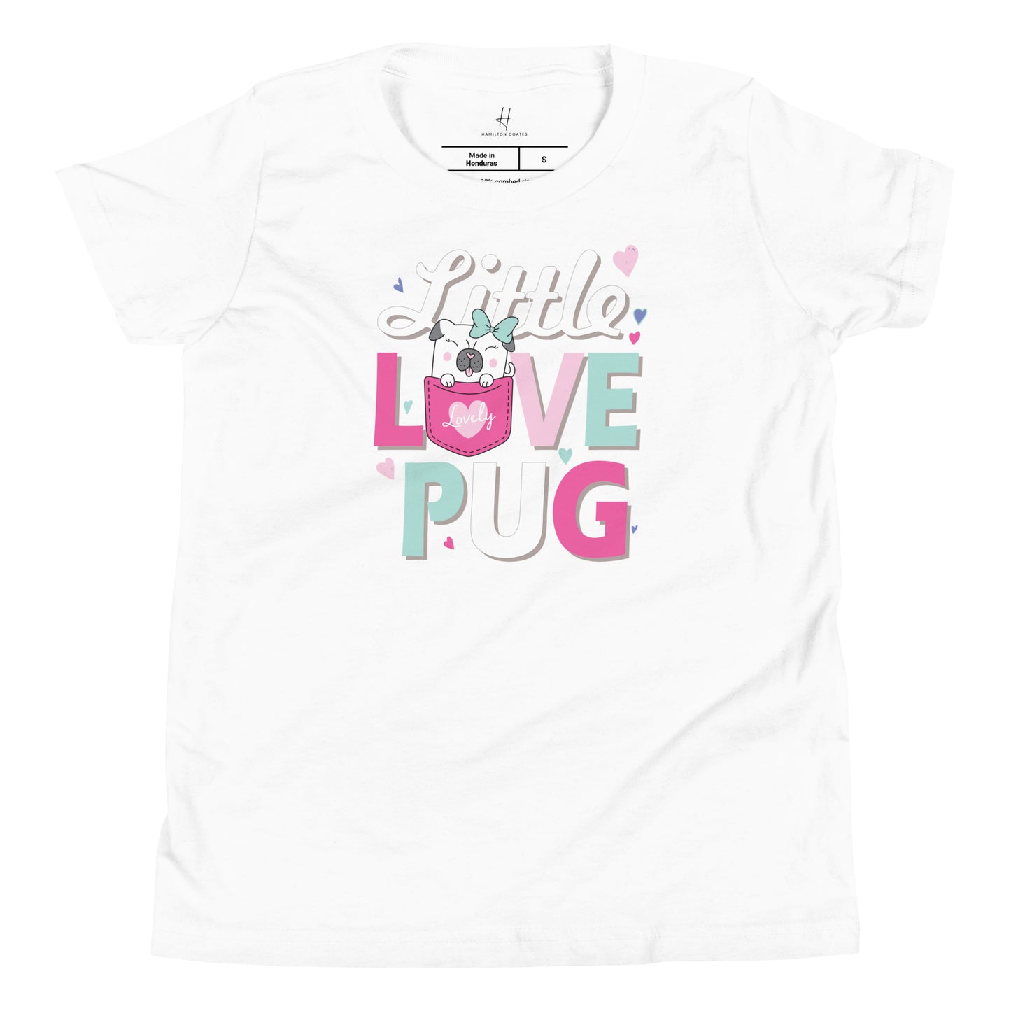 Kurzarm-T-Shirt für Jugendliche – Little Love Pug