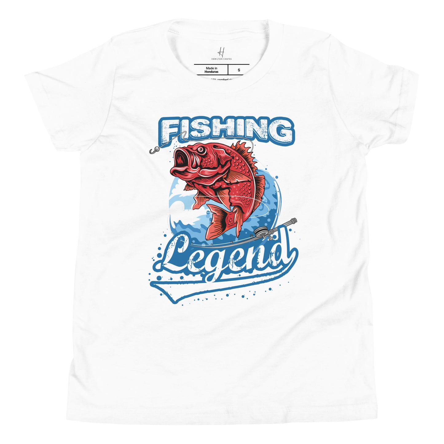 ユース 半袖 T シャツ - フィッシング レジェンド (レッド スナッパー)