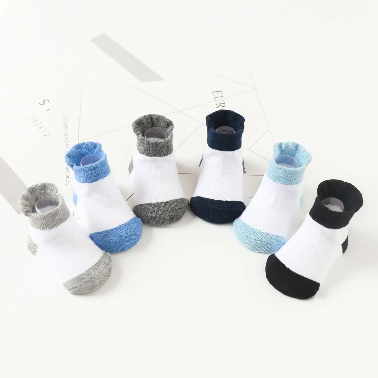 Anti-Slip Toddler Ankle Socks - Pack of 6 pairs