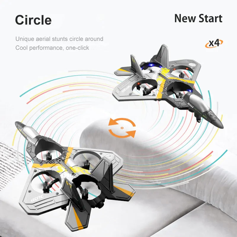 V17 Radio-Controlled Four-Rotor Stunt Fighter Plane