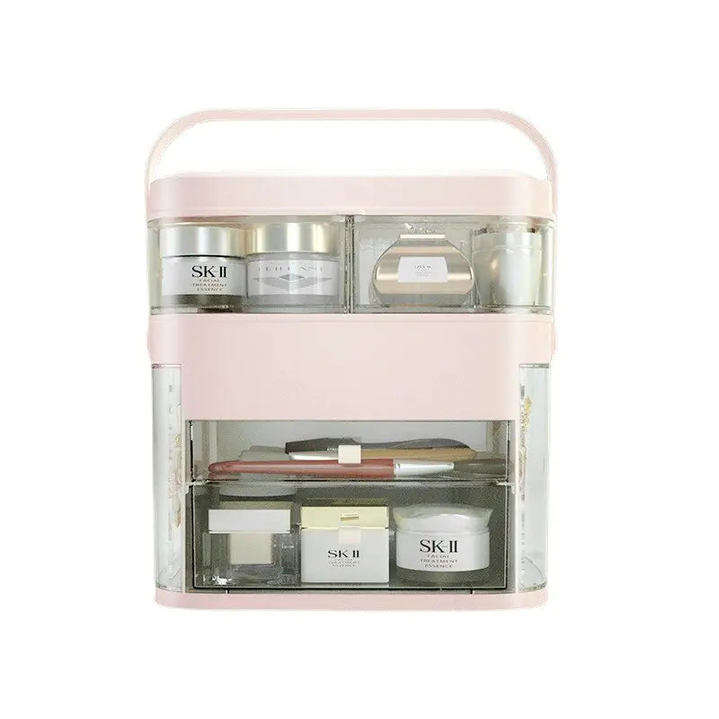 Makeup Storage Organizer with LED Mirror