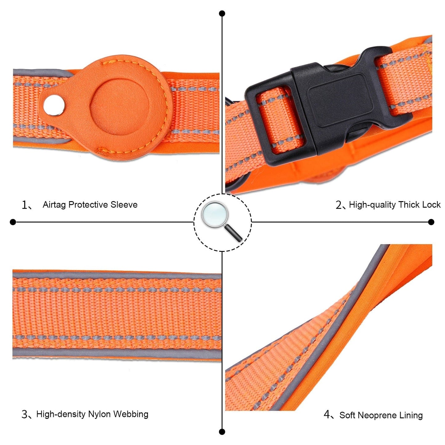 Padded Airtag Dog Collar