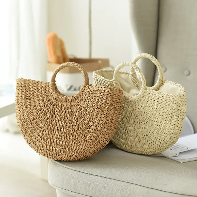 HarvestMoon Handcrafted Straw Bag