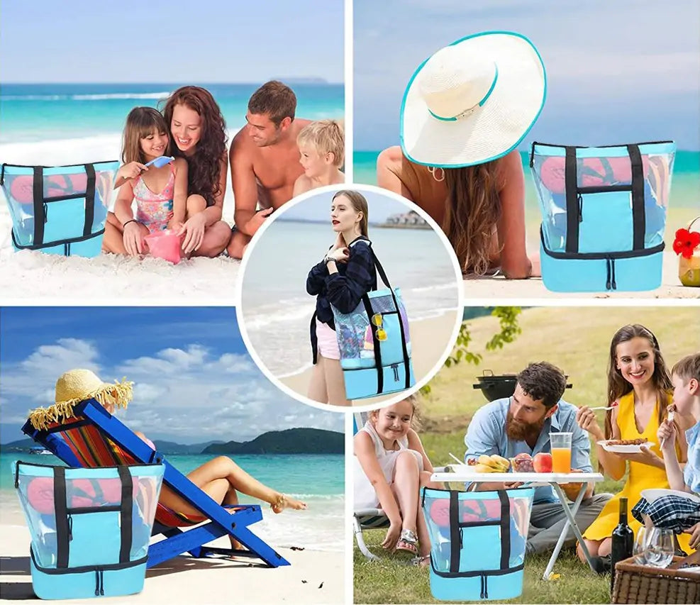CoolBreeze Mesh Tote Cooler Combo