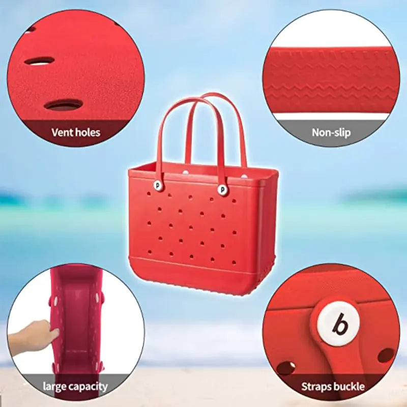 SunSplash Easy-Clean Rubber Beach Bag