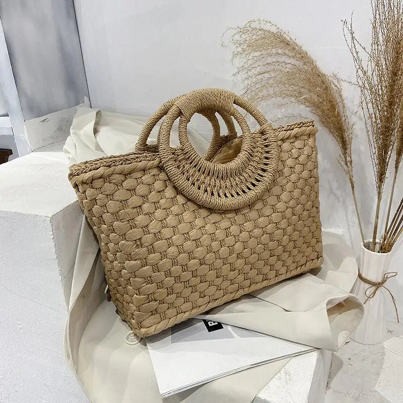 Woven Rattan Straw Eco-Friendly Beach Bag