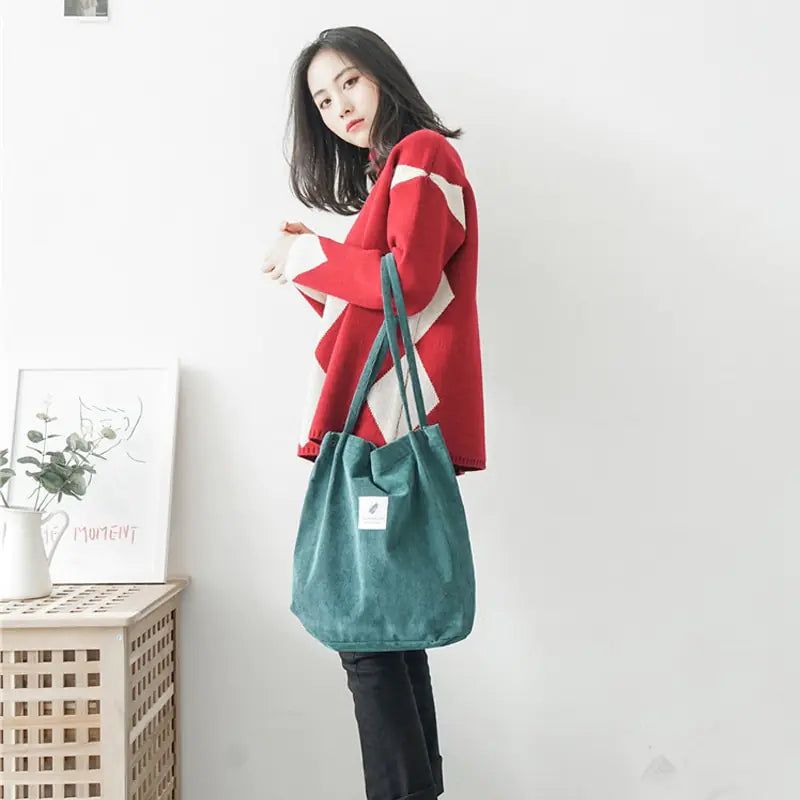 Casual Corduroy Carry Bag