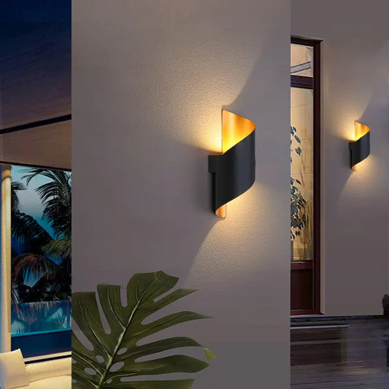 Radiant Spiral Outdoor Wall Lamp