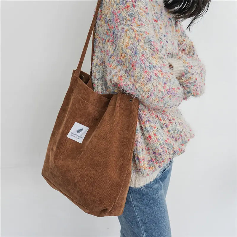 Casual Corduroy Carry Bag