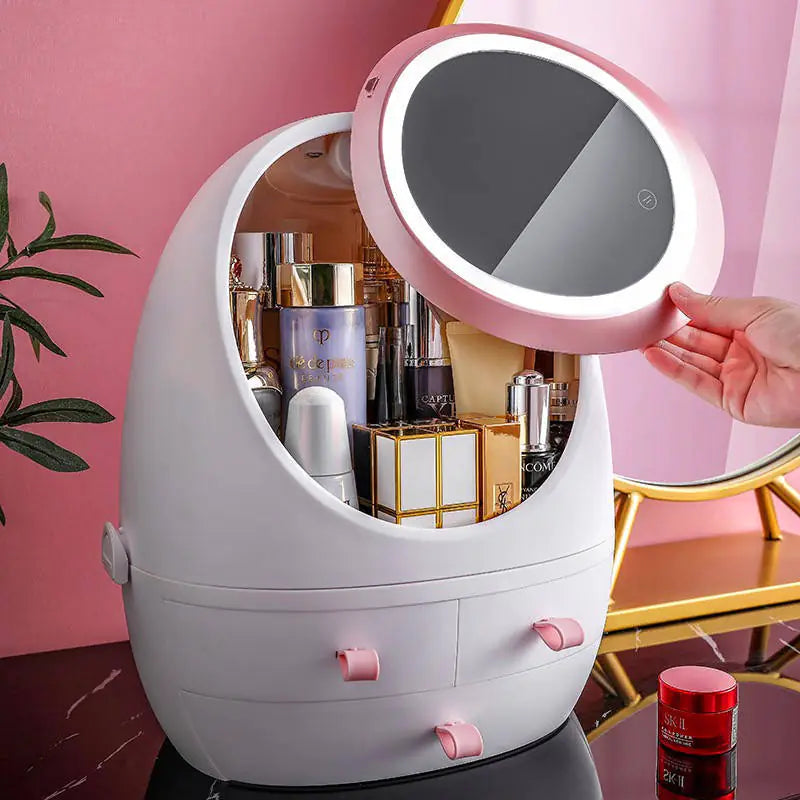 Cosmetics Storage Hub with Mirror