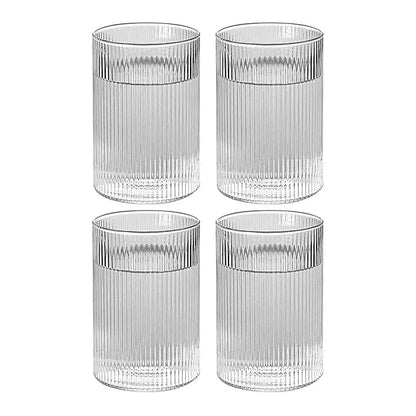 Retro Ripple Tall Glass Tumblers, Set of 4