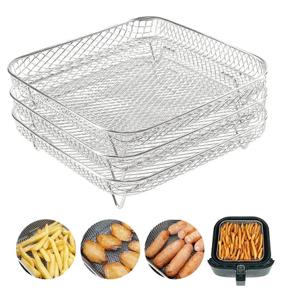 ChefStack Square Air Fryer Racks, Set of 3