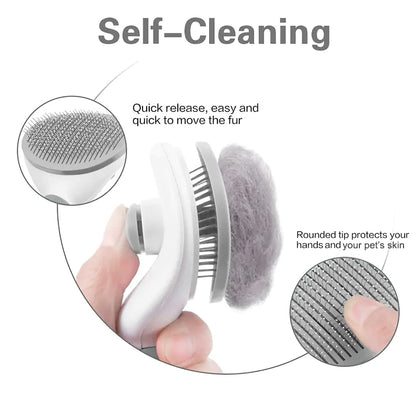 GroomMate Self Cleaning Pet Grooming Brush - Oval