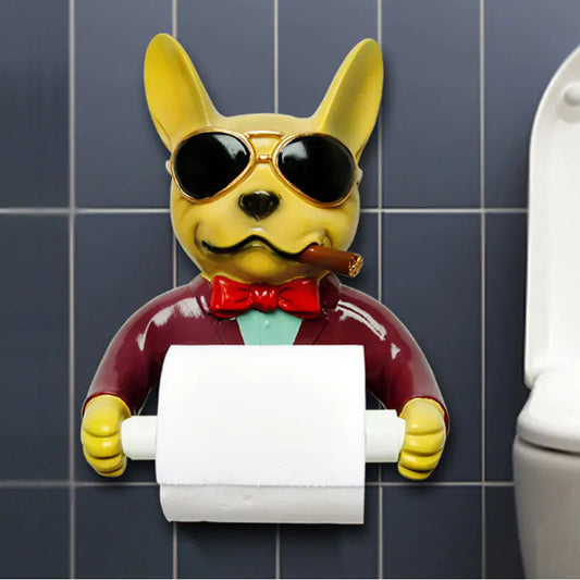 スタイリッシュなドッグノベルティトイレットペーパーホルダー