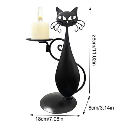 Rustic Feline Candle Stand