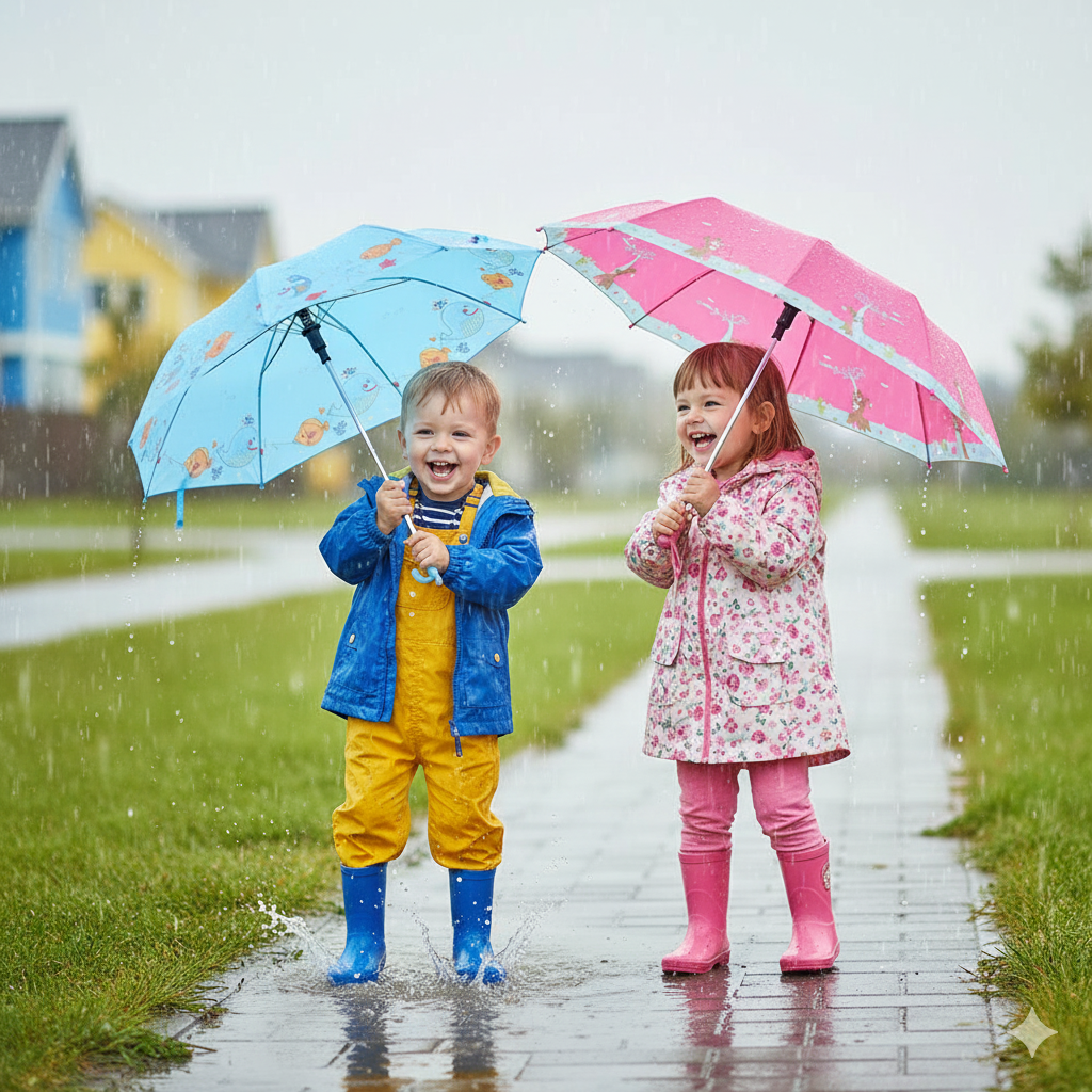 Kids Auto Sun & Rain Umbrella