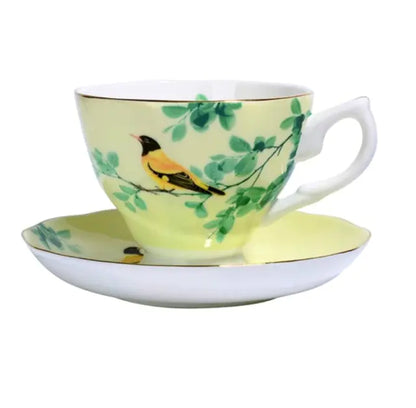African Oriole Bone China Tea Cups