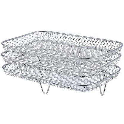 ChefStack Rechteckige Heißluftfritteusen-Gestelle, 3er-Set