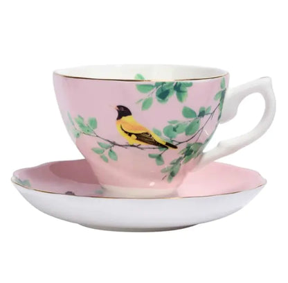 African Oriole Bone China Tea Cups