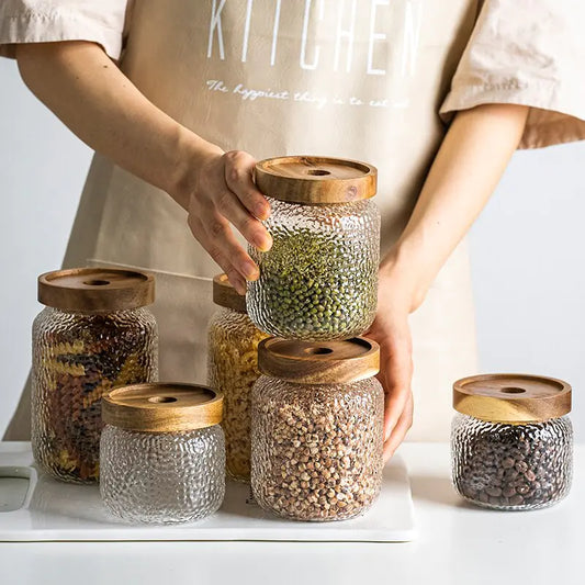 Classic Glass Canister with Natural Wood Lid