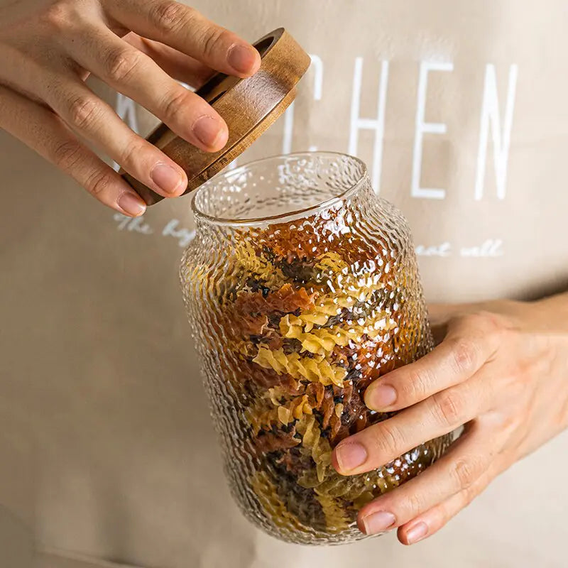 Classic Glass Canister with Natural Wood Lid