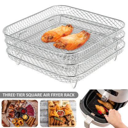 ChefStack Square Air Fryer Racks, Set of 3