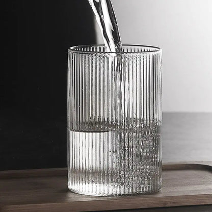 Retro Ripple Tall Glass Tumblers, Set of 4