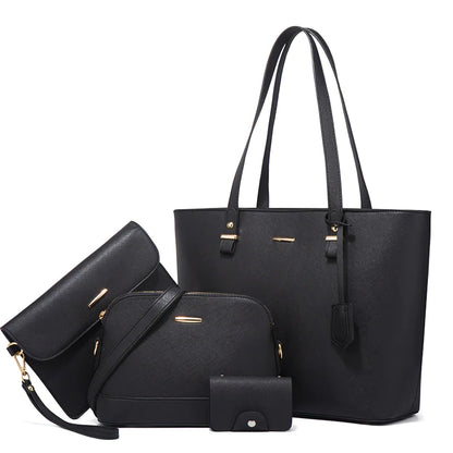 Signature 4-Piece Faux Leather Handbag Set