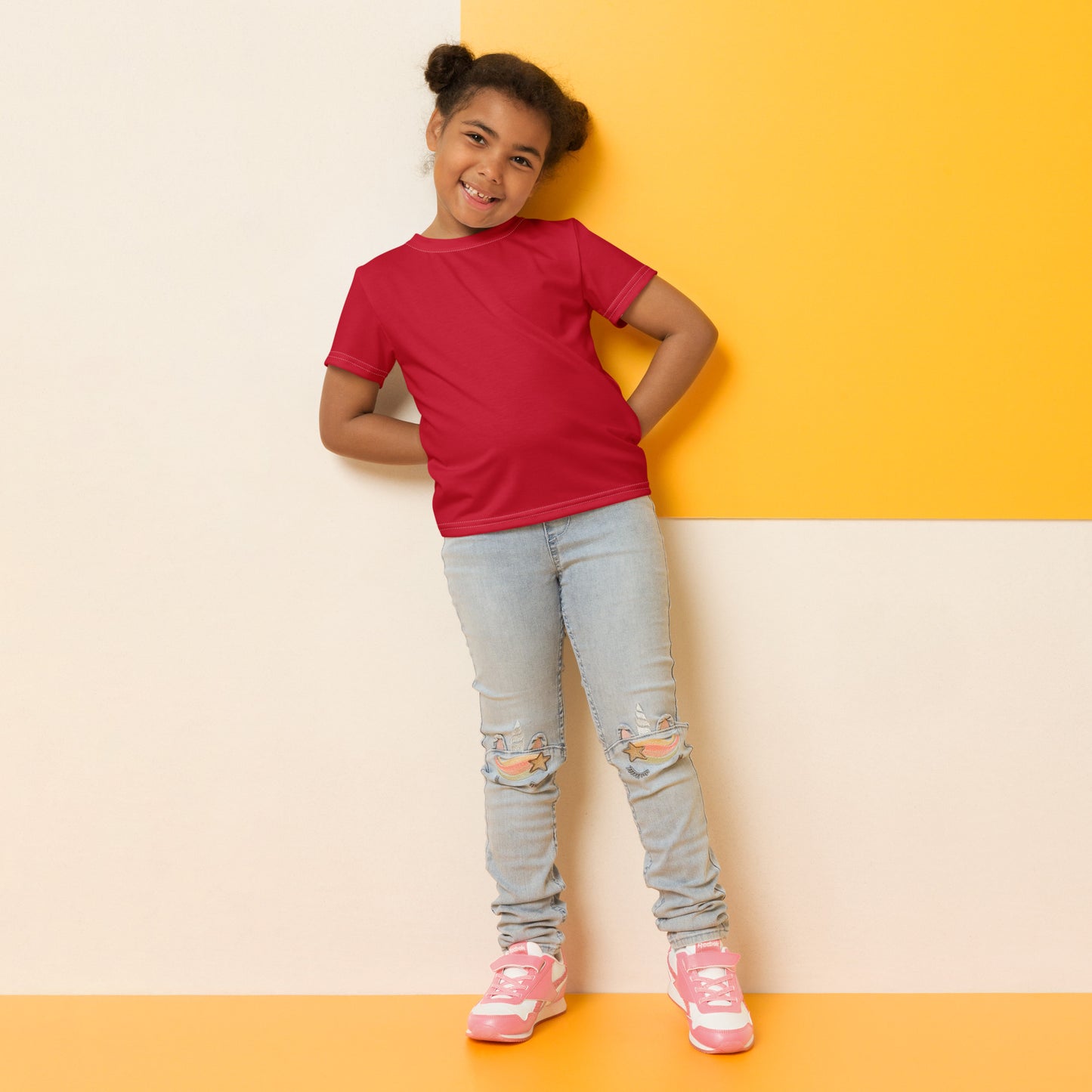 Kids crew neck t-shirt - Firebrick Red
