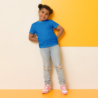 Kids crew neck t-shirt - Azure Blue