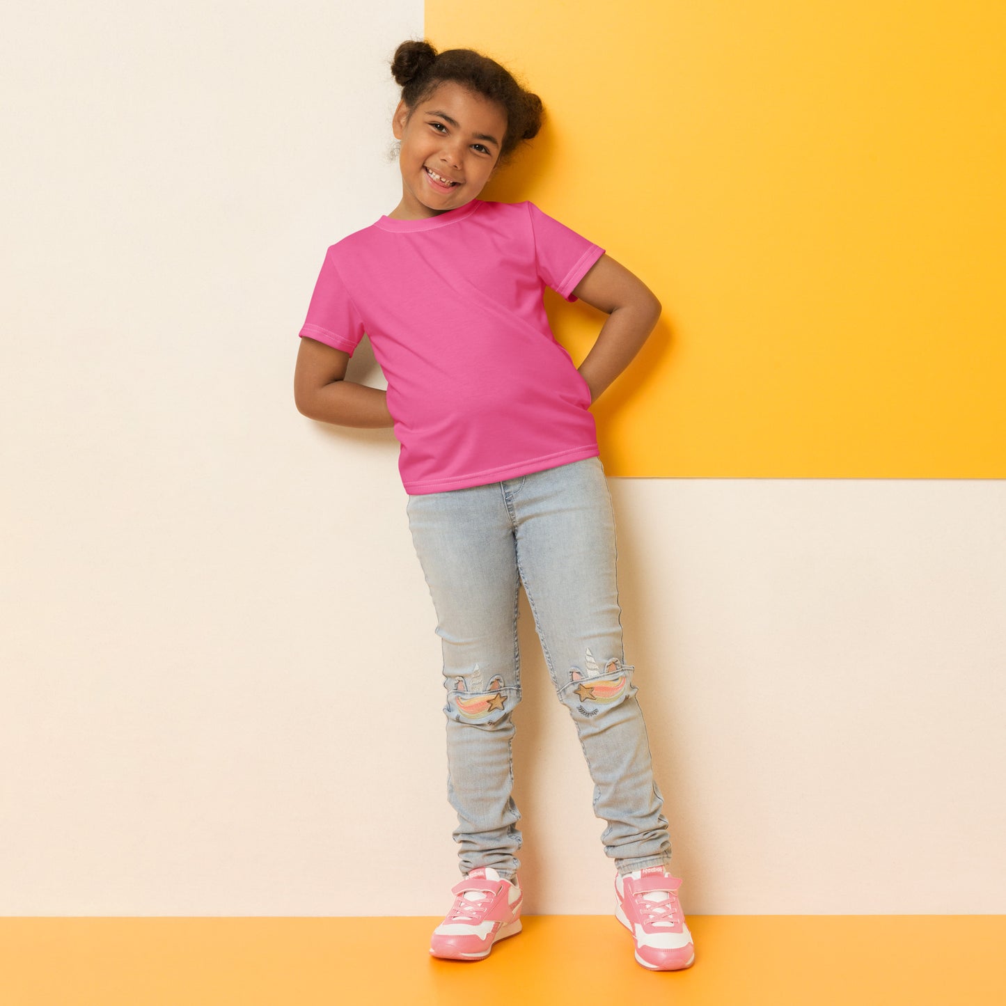 Kids crew neck t-shirt - Brilliant Rose