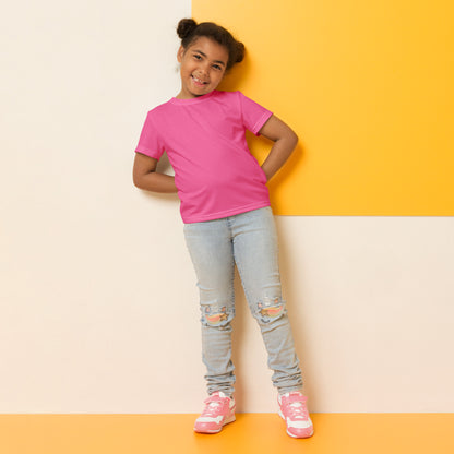 Kids crew neck t-shirt - Brilliant Rose