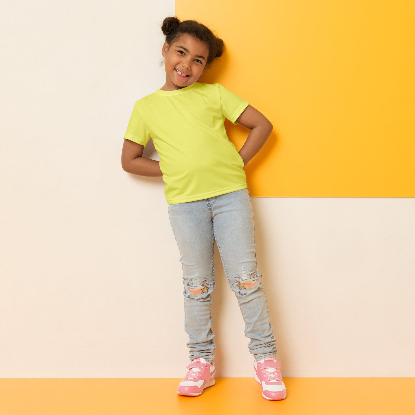 Kids crew neck t-shirt - Pastel Yellow