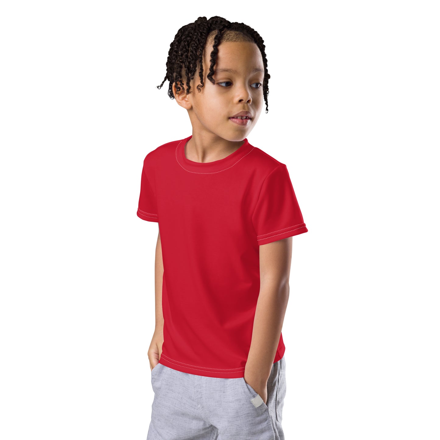 Kids crew neck t-shirt - Firebrick Red