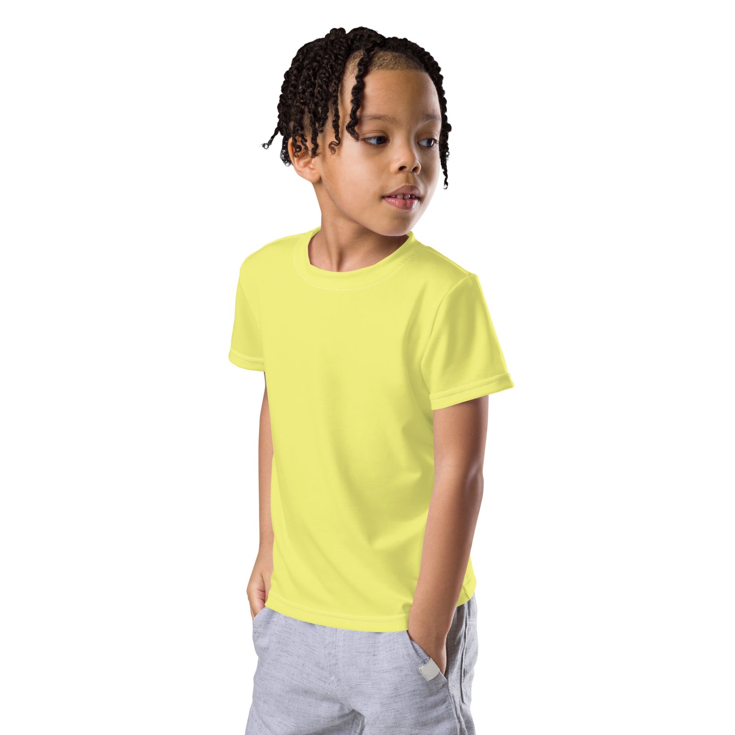 Kids crew neck t-shirt - Pastel Yellow