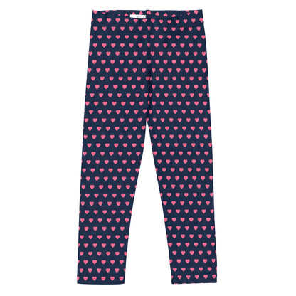 Kid's Leggings - Pink Hearts