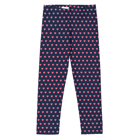 Kid's Leggings - Pink Hearts