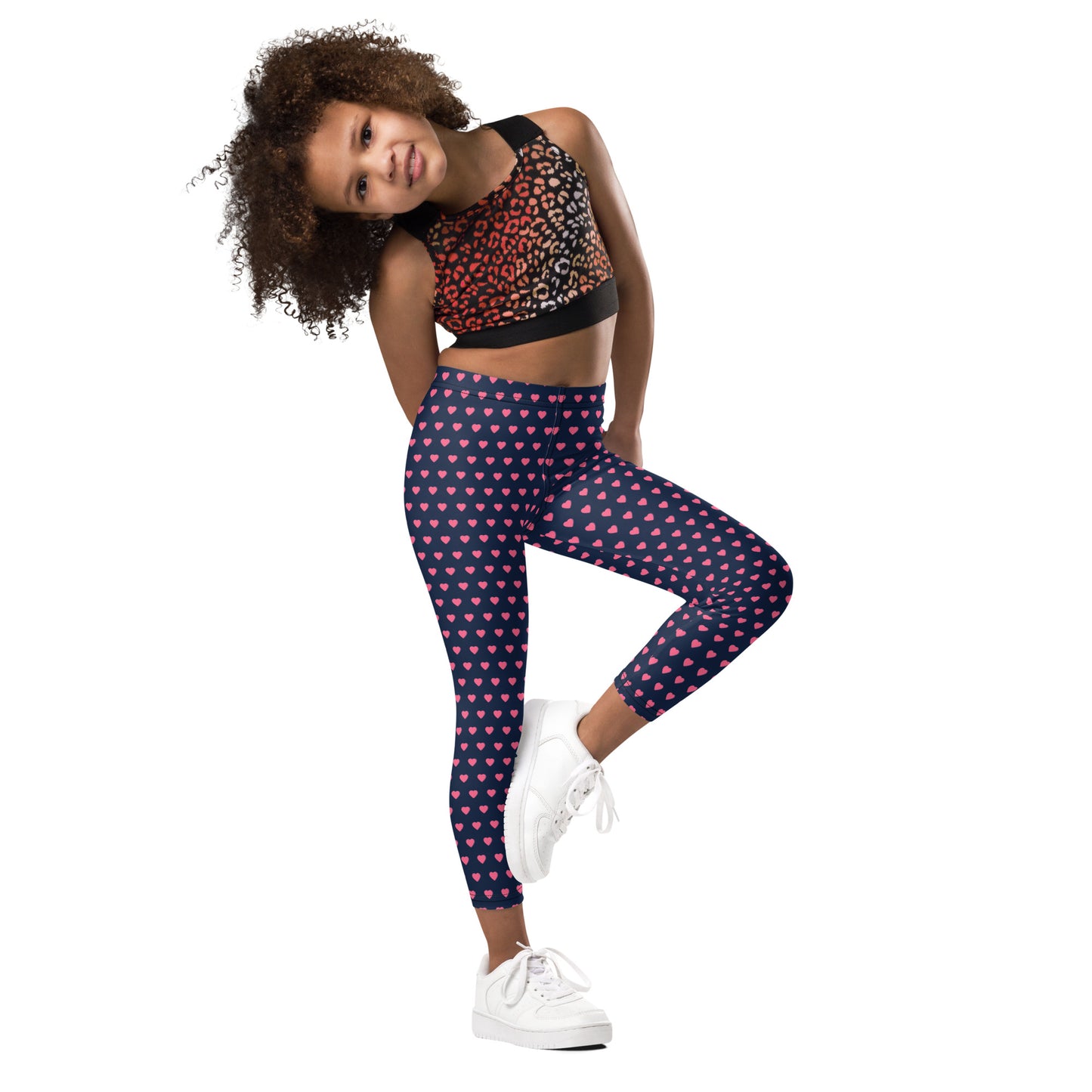Kid's Leggings - Pink Hearts