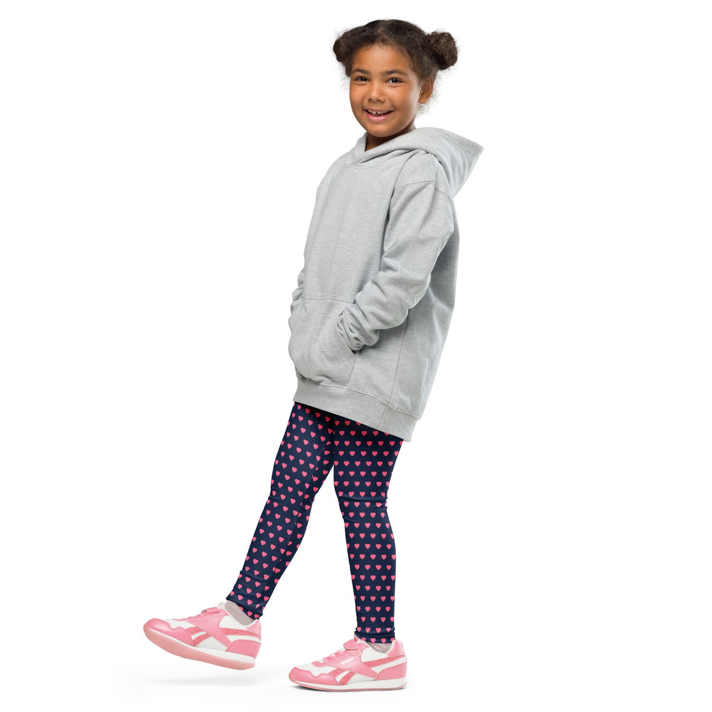 Kid's Leggings - Pink Hearts